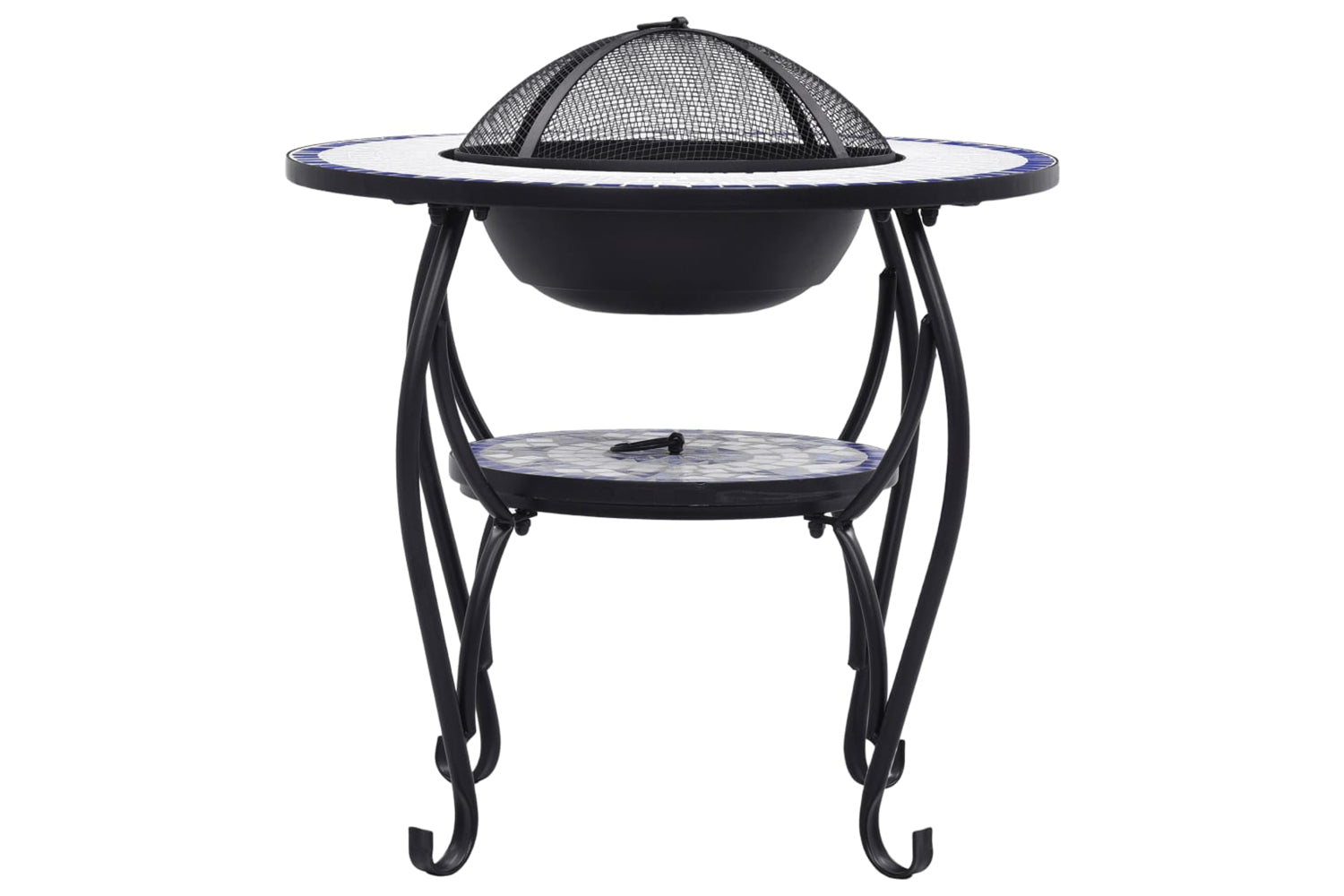 vidaXL 46724 Mosaic Fire Pit Table Blue And White 68cm Ceramic-3
