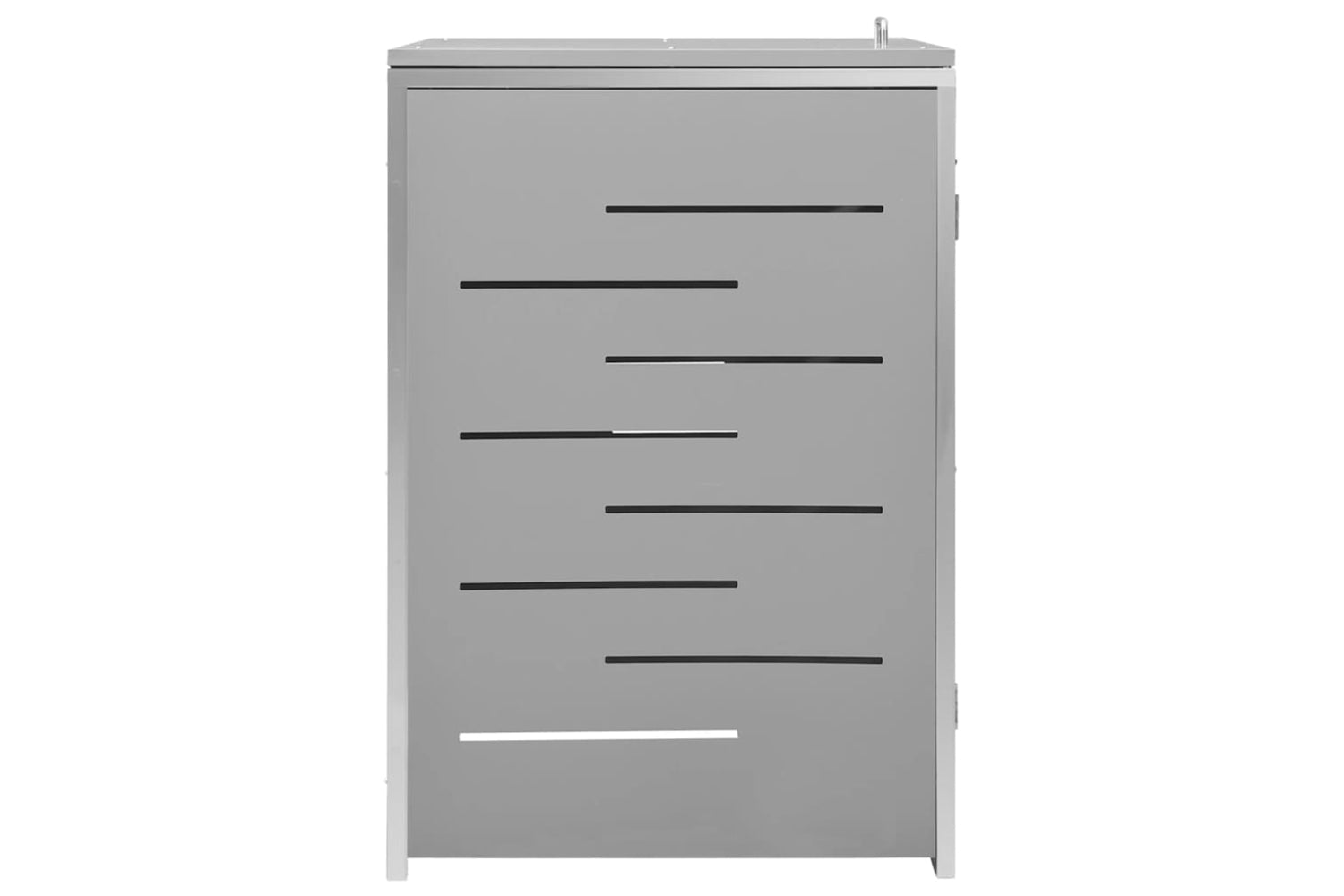 vidaXL Single Wheelie Bin Shed 69x77.5x112.5cm Stainless Steel-5