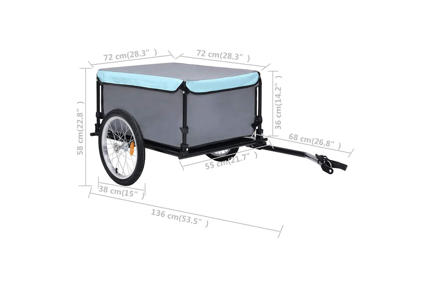 Vidaxl Bike Trailer Black And Blue 65 Kg-8