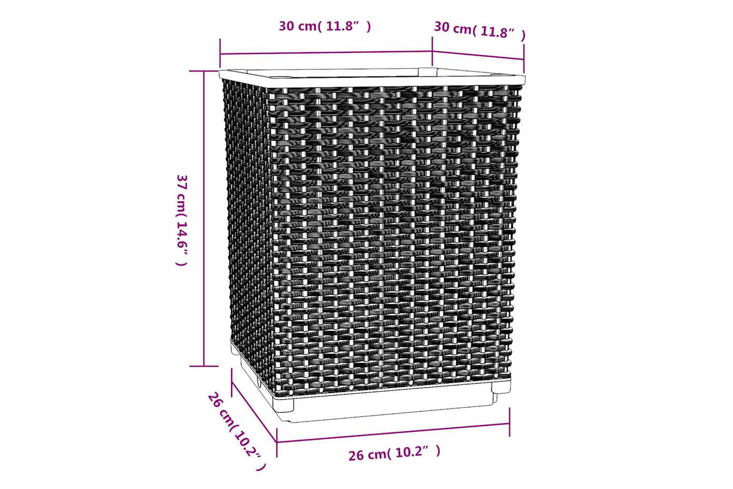 vidaXL 364180 Planters 2 Pcs Dark Grey 30x30x37cm Polypropylene-7