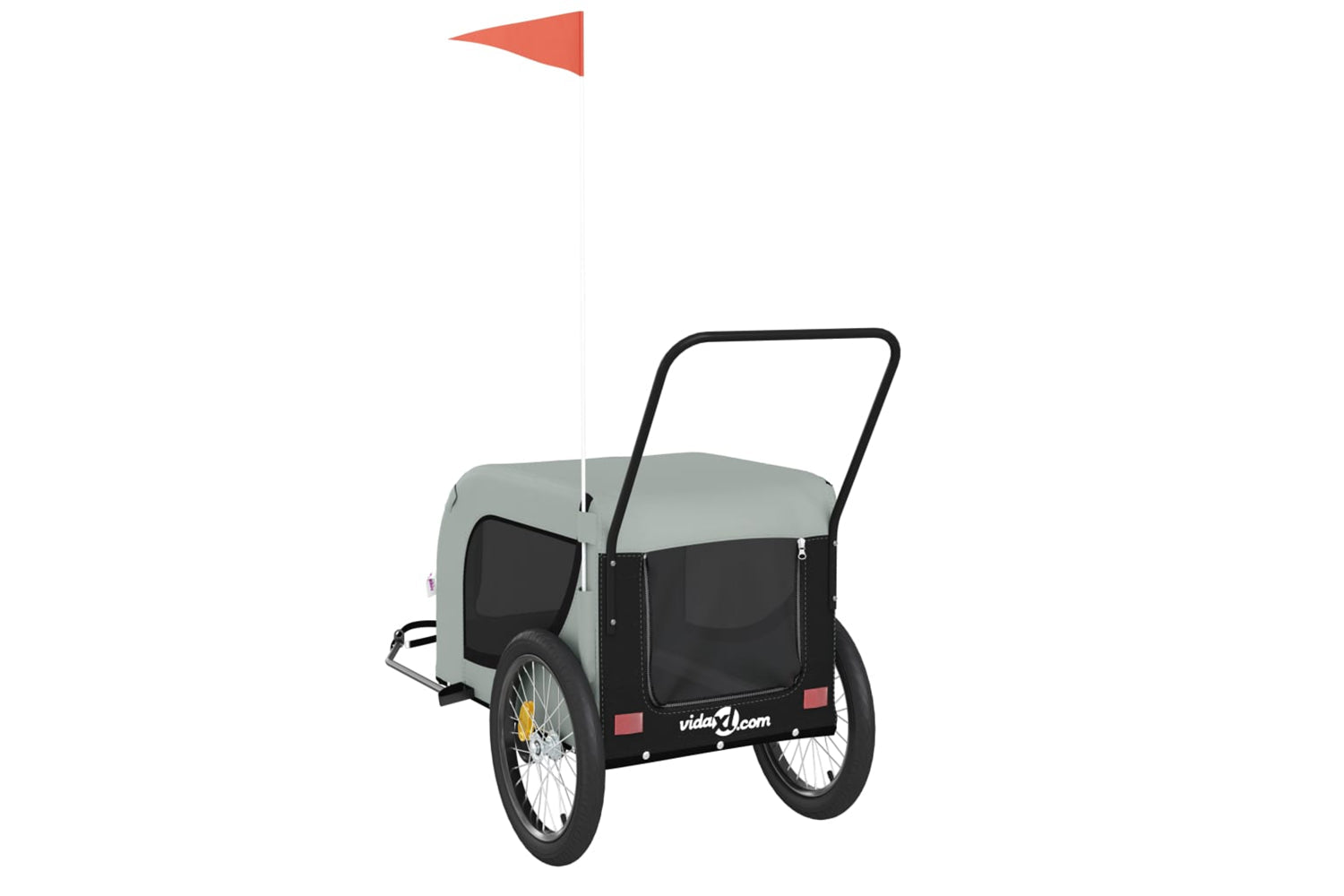 Vidaxl 94028 Pet Bike Trailer Grey And Black Oxford Fabric And Iron-6