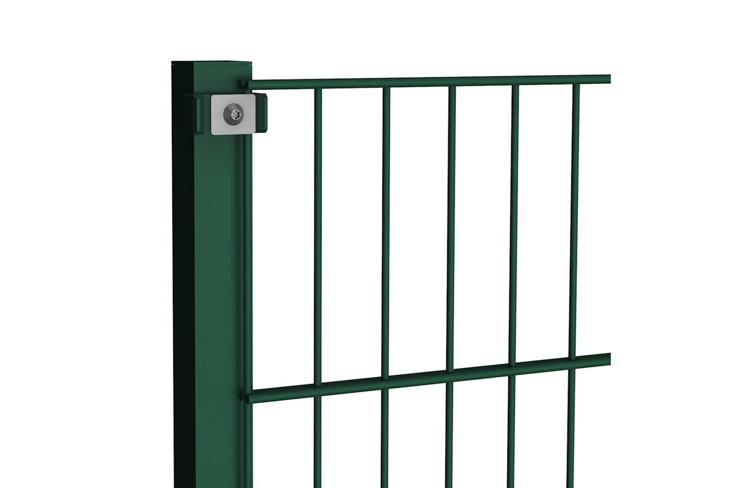 Vidaxl 278611 Fence Panel With Posts Iron 13.6x0.8 M Green-4