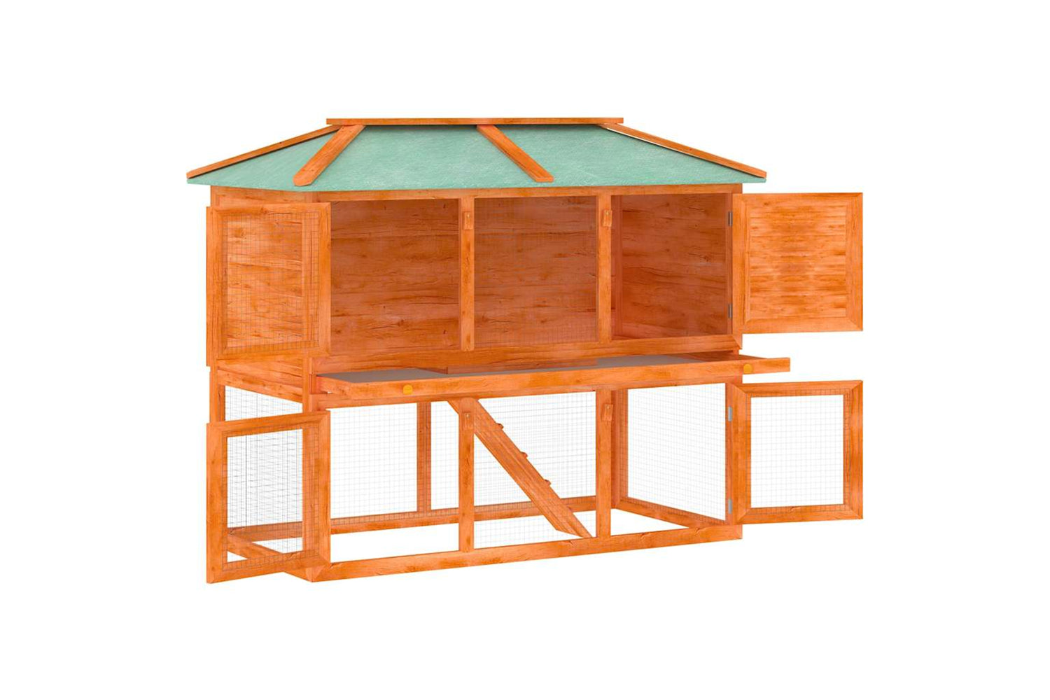 Vidaxl 170849 Animal Rabbit Cage Double Floor Wood-2