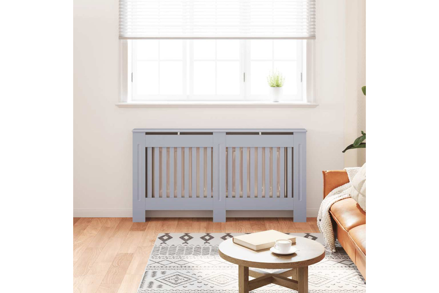 vidaXL Radiator Cover Anthracite 152x19x81.5cm Mdf-2