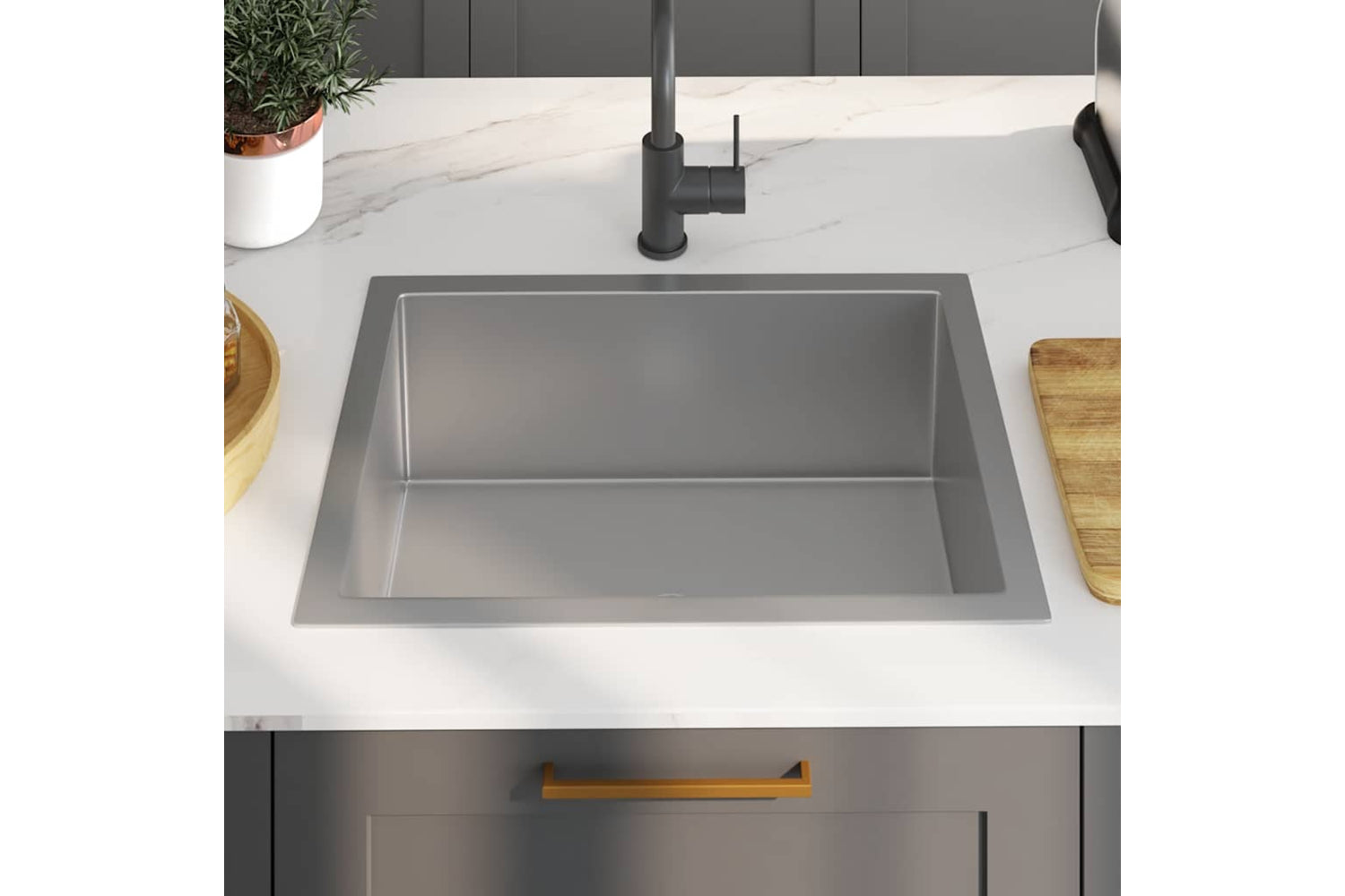 Vidaxl 145078 Handmade Kitchen Sink Stainless Steel-2
