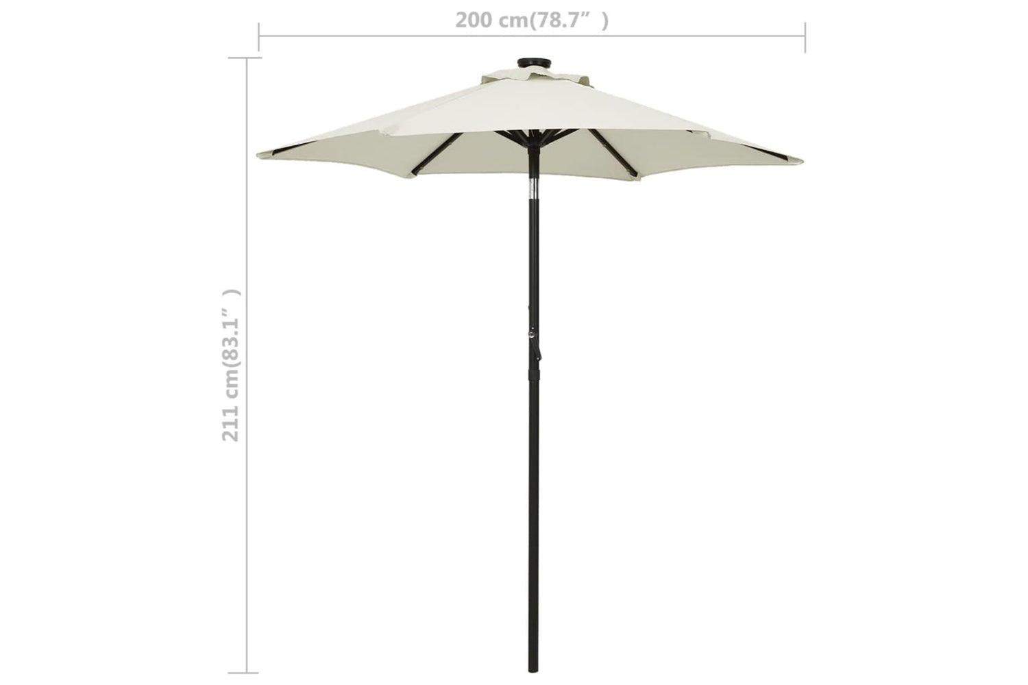 Vidaxl 313557 Parasol With Led Lights Sand 200x211 Cm Aluminium-9