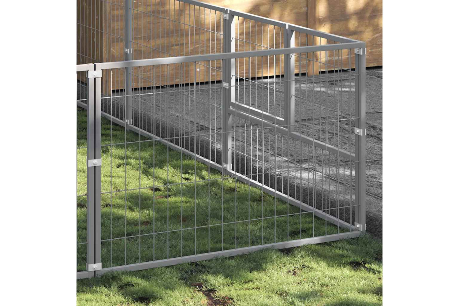 Vidaxl 3082141 Dog Kennel Silver 27 M2 Steel-2