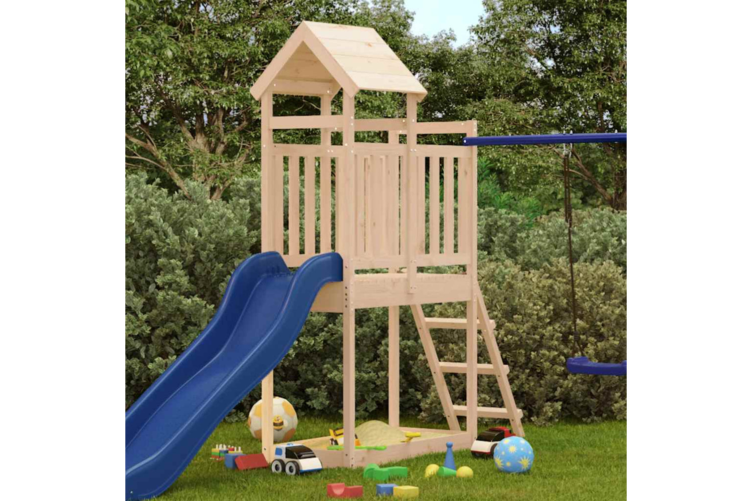 Vidaxl Outdoor Playset 53x110x214 Cm Solid Wood Pine-2