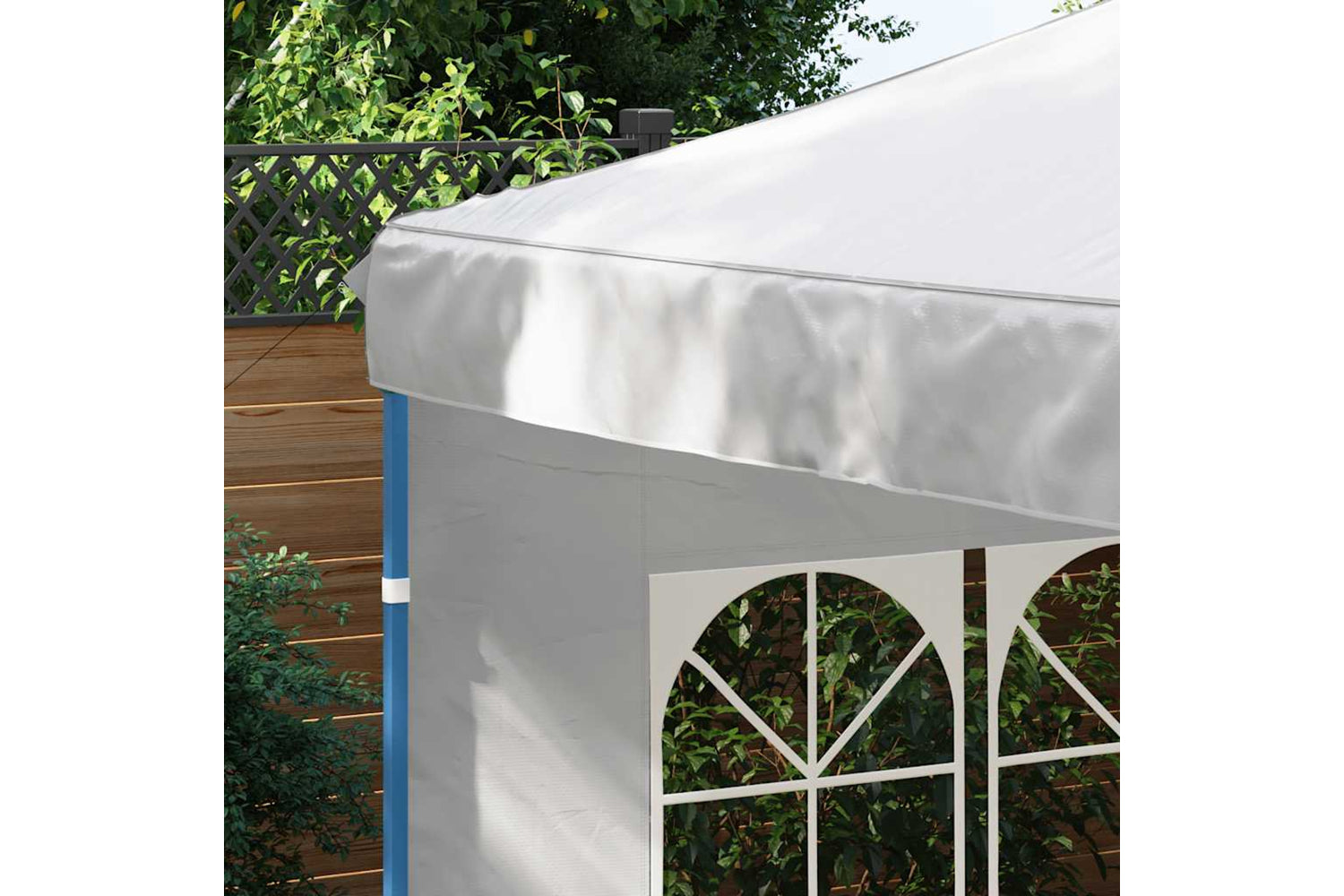 vidaXL Party Tent Sidewall 2 Pcs With Window Pe White-3