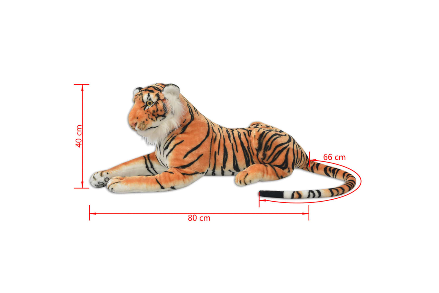 vidaXL 80163 Tiger Toy Plush Brown Xxl-5