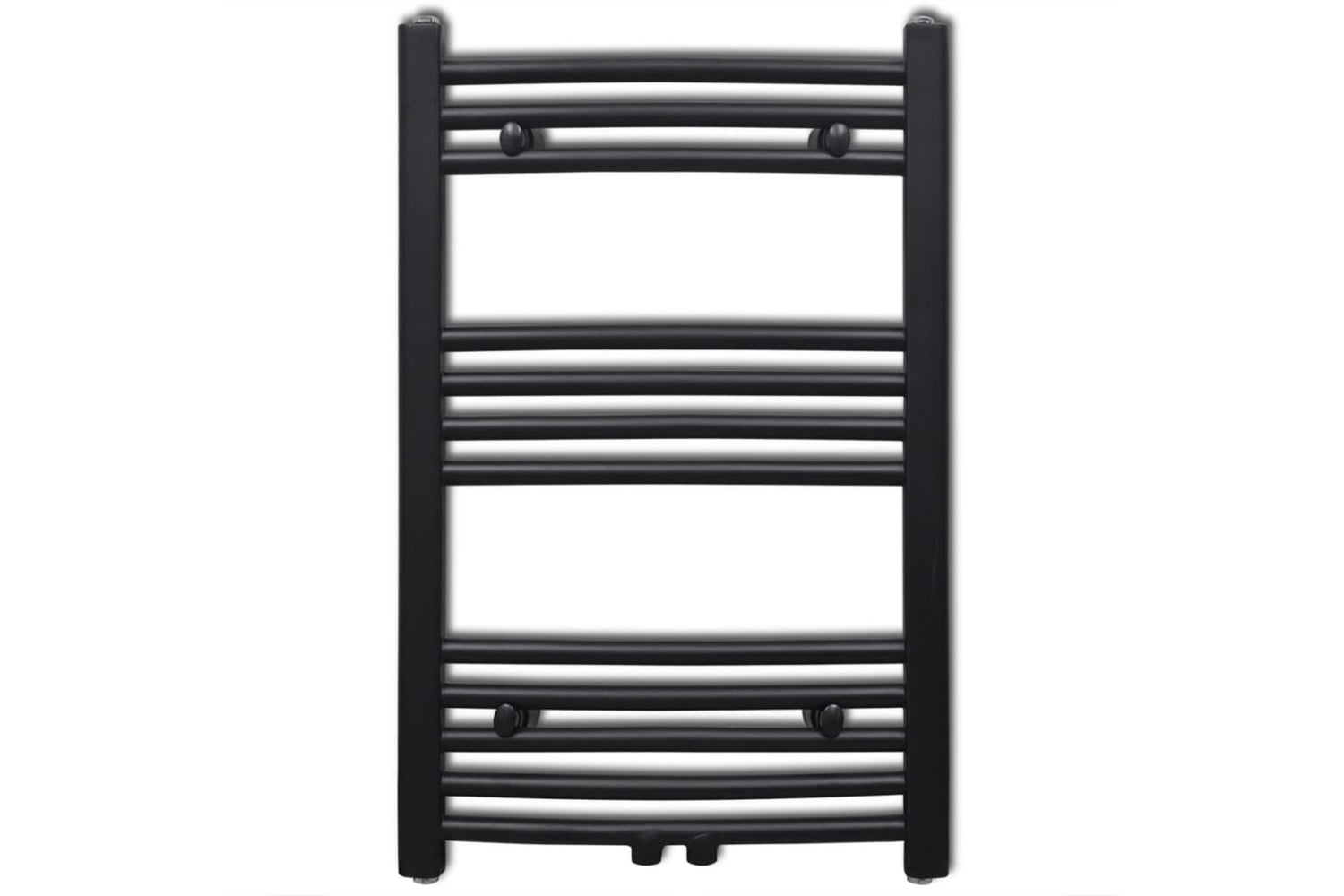 vidaXL 141913 Bathroom Heating Towel Rail Radiator Curve 500x764mm Black-2