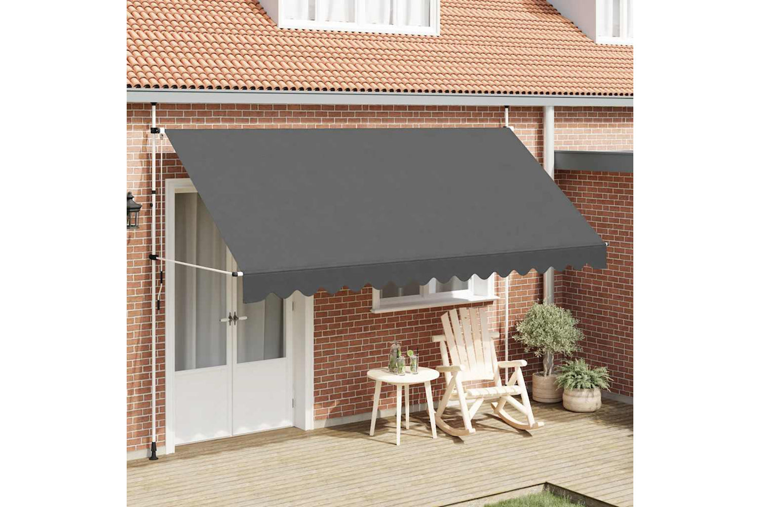 vidaXL 143692 Manual Retractable Awning 400cm Anthracite-2