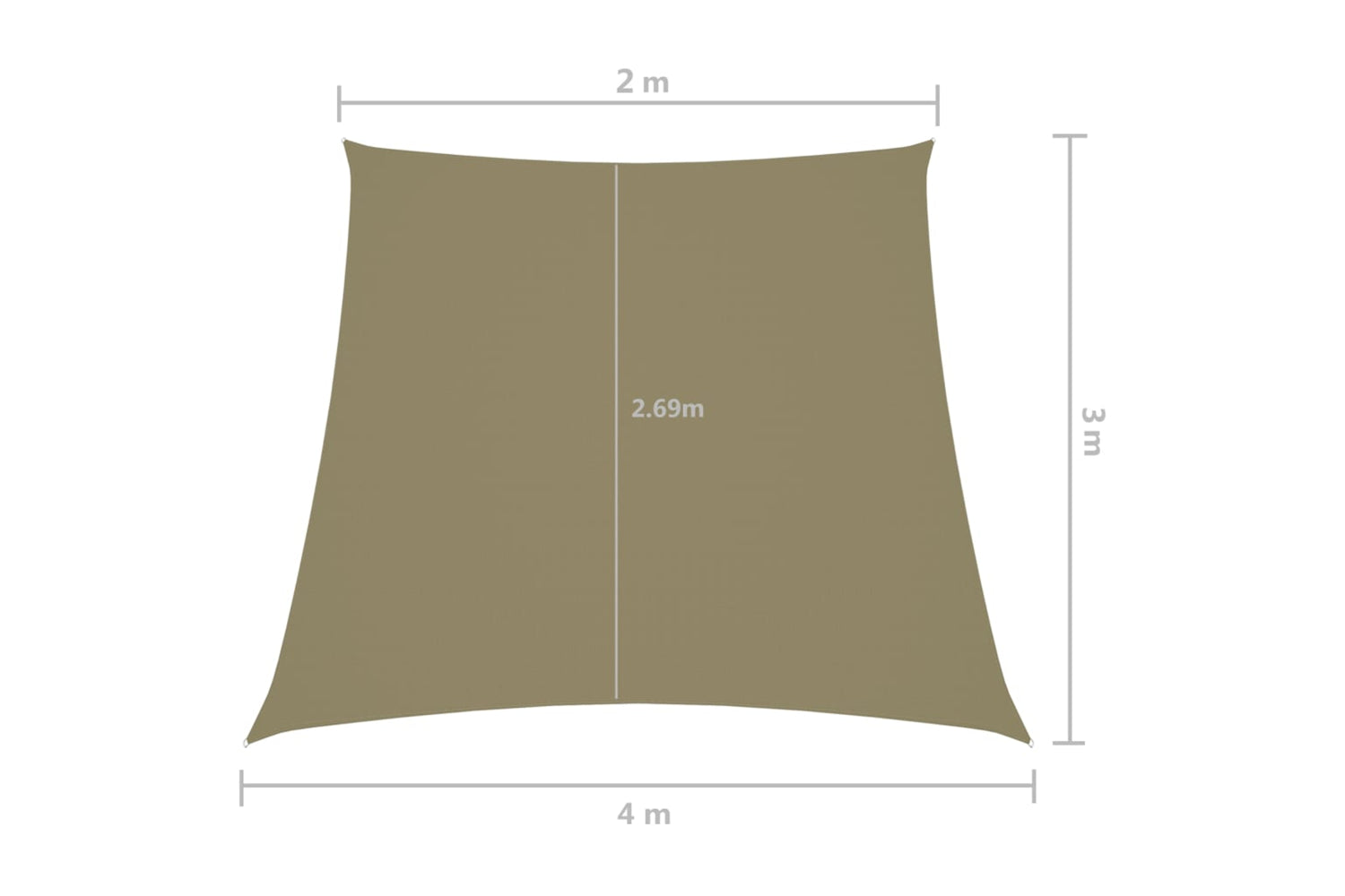 Vidaxl 135186 Sunshade Sail Oxford Fabric Trapezium 2/4x3 M Beige-6