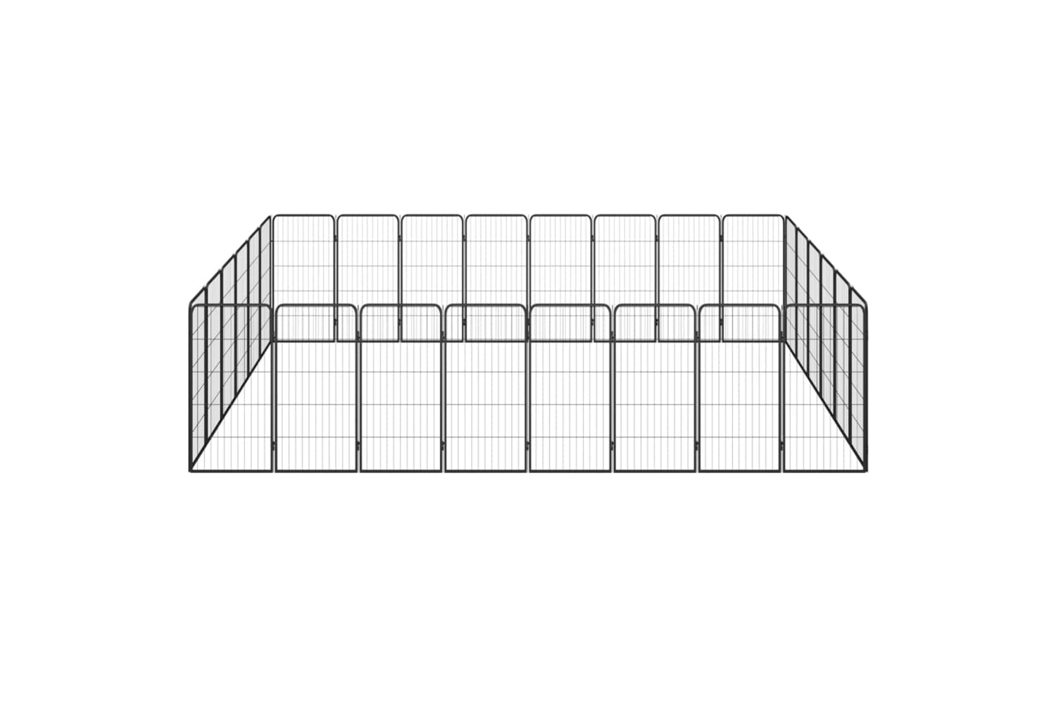 vidaXL 3115963 28-panel Dog Playpen Black 50x100cm Powder-coated Steel-2