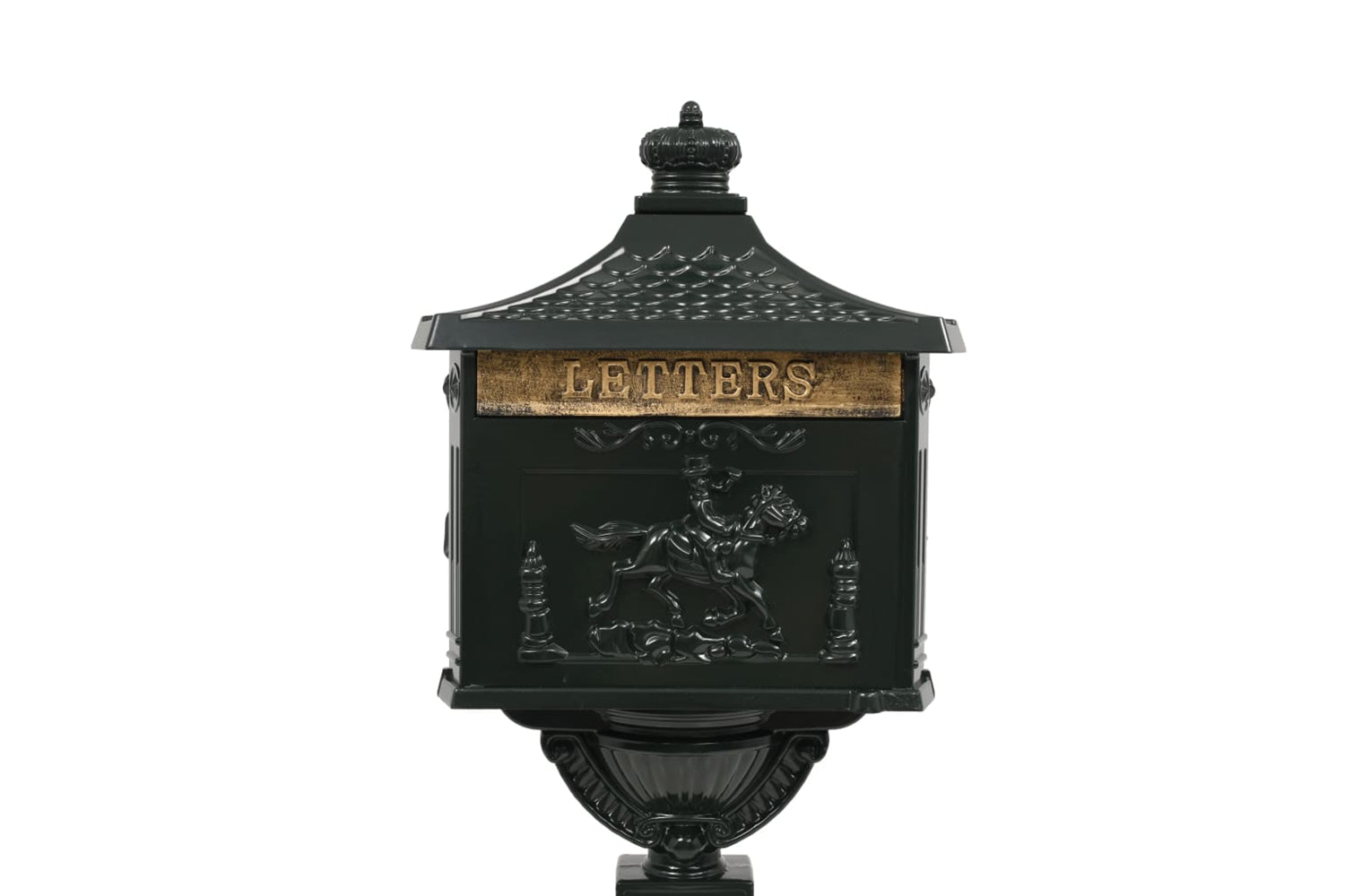Vidaxl 43893 Pedestal Letterbox Aluminium Vintage Style Rustproof Green-3