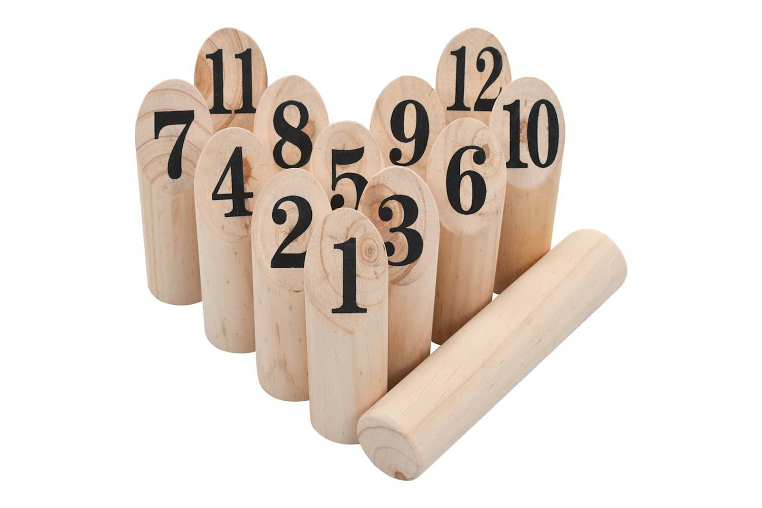 Vidaxl Number Kubb Game Set Wood-3