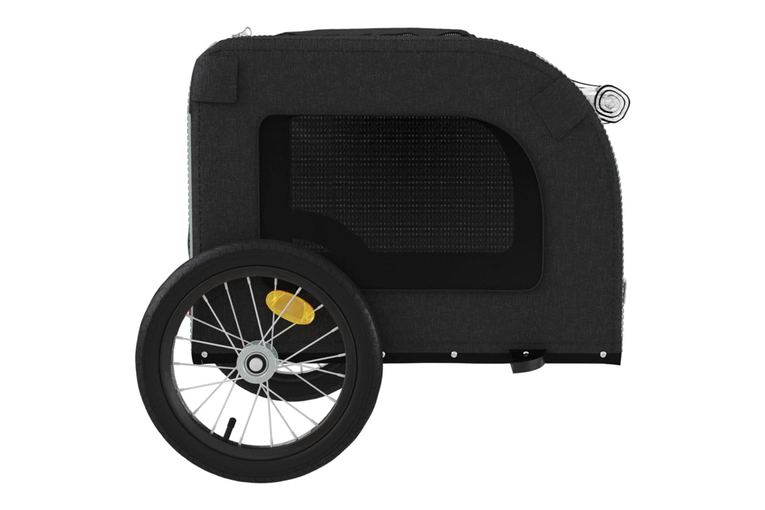 Vidaxl 93832 Pet Bike Trailer Black And Grey Oxford Fabric And Iron-6