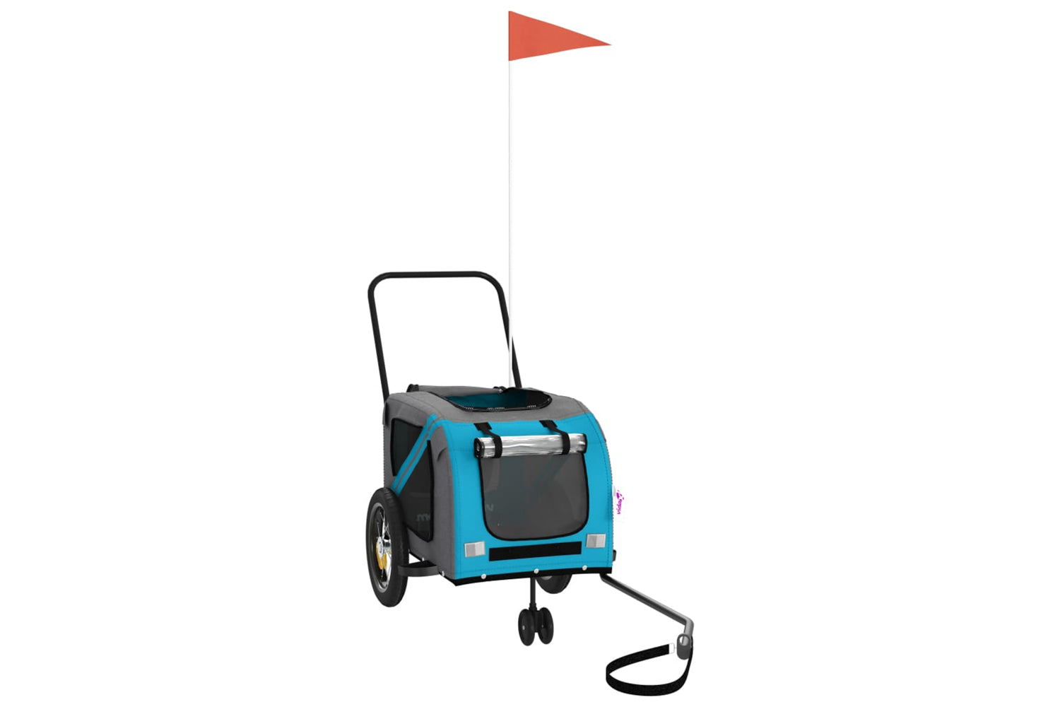 Vidaxl 93890 Pet Bike Trailer Blue And Black Oxford Fabric And Iron-2