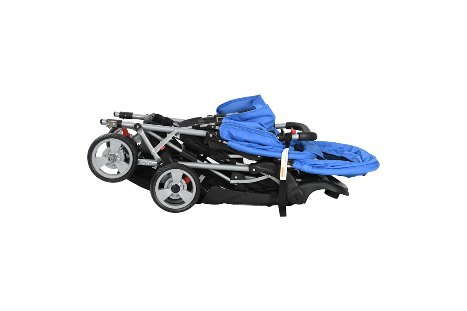 Vidaxl Tandem Stroller Steel Blue/Black-6