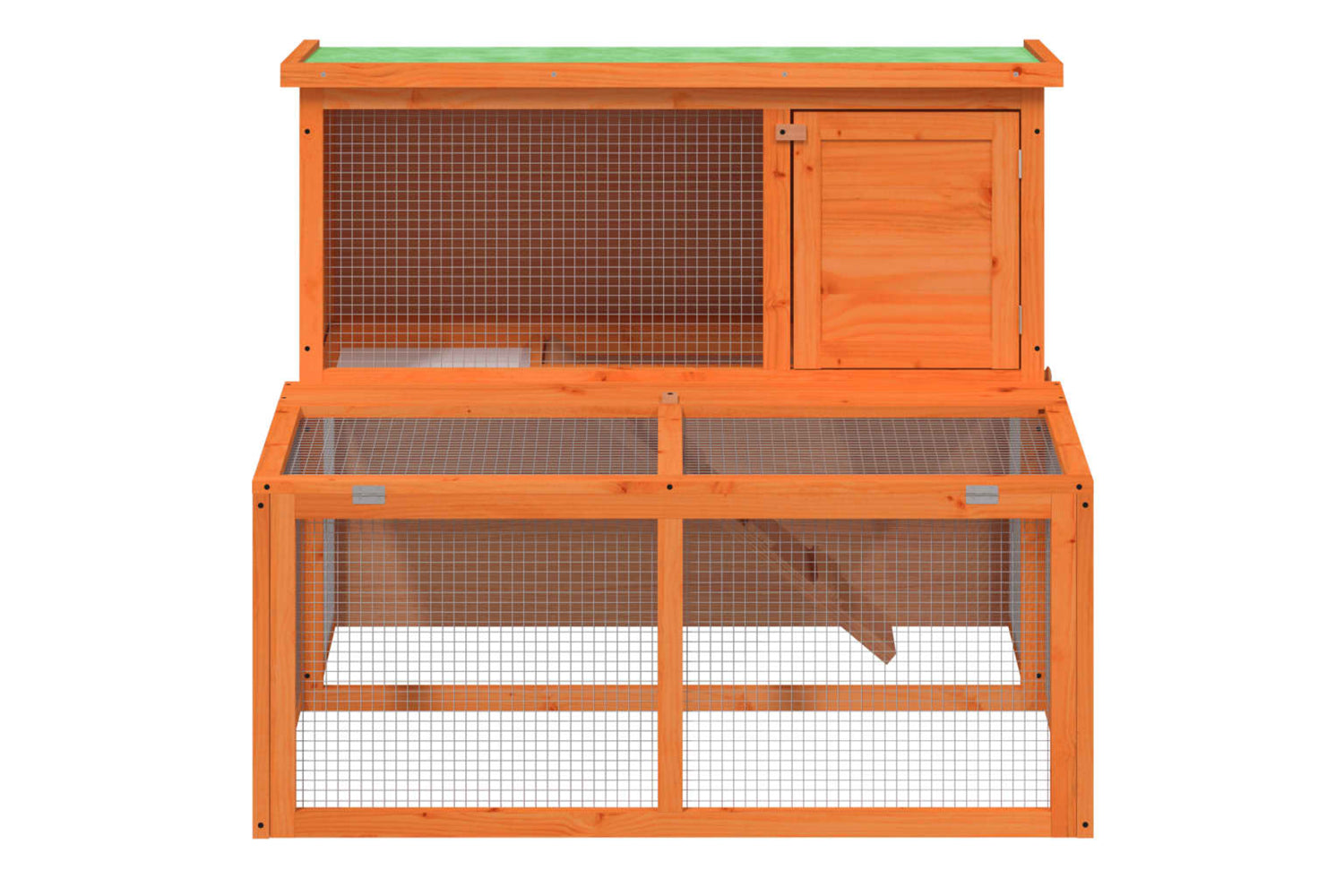 vidaXL 172283 Rabbit Hutch Brown 102x90x84.5cm Solid Wood Pine-2
