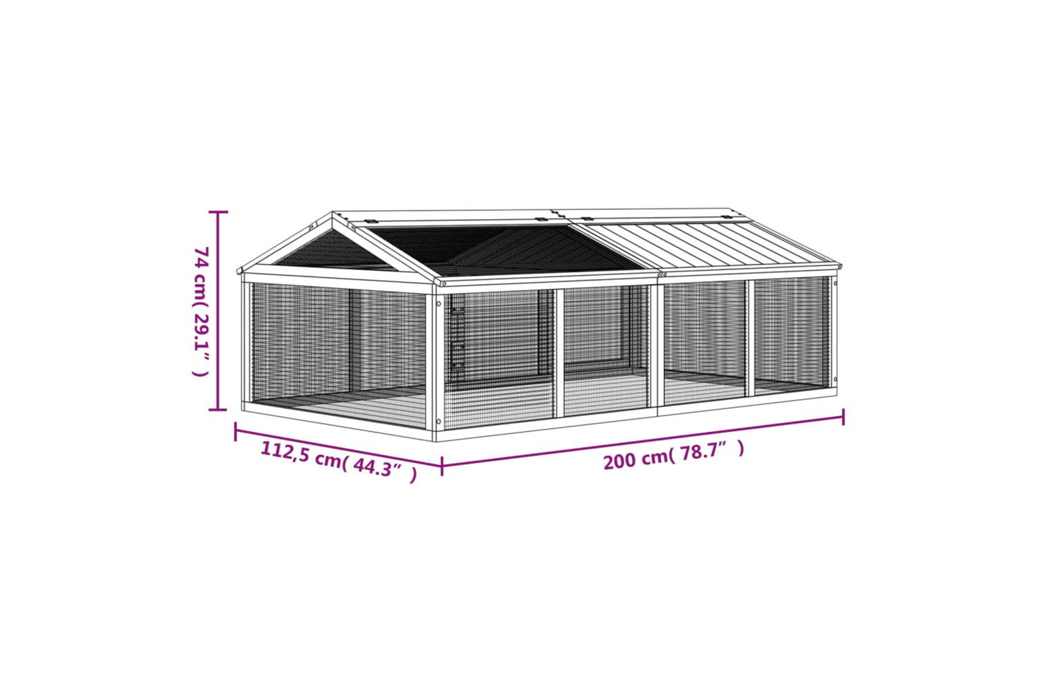 vidaXL 172300 Run Box Brown 200x112.5x74cm Solid Wood Pine-6