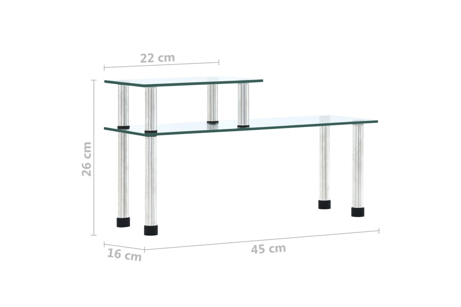 vidaXL 249523 Kitchen Shelf Transparent 45x16x26cm Tempered Glass-6