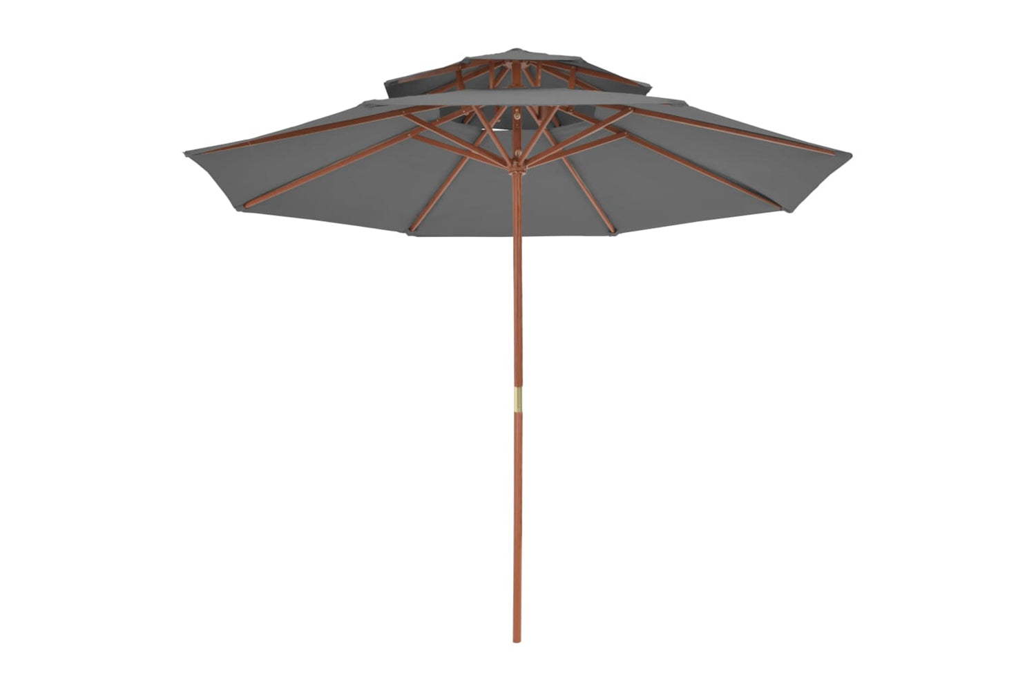 vidaXL 44519 Double Decker Parasol With Wooden Pole 270cm Anthracite-3