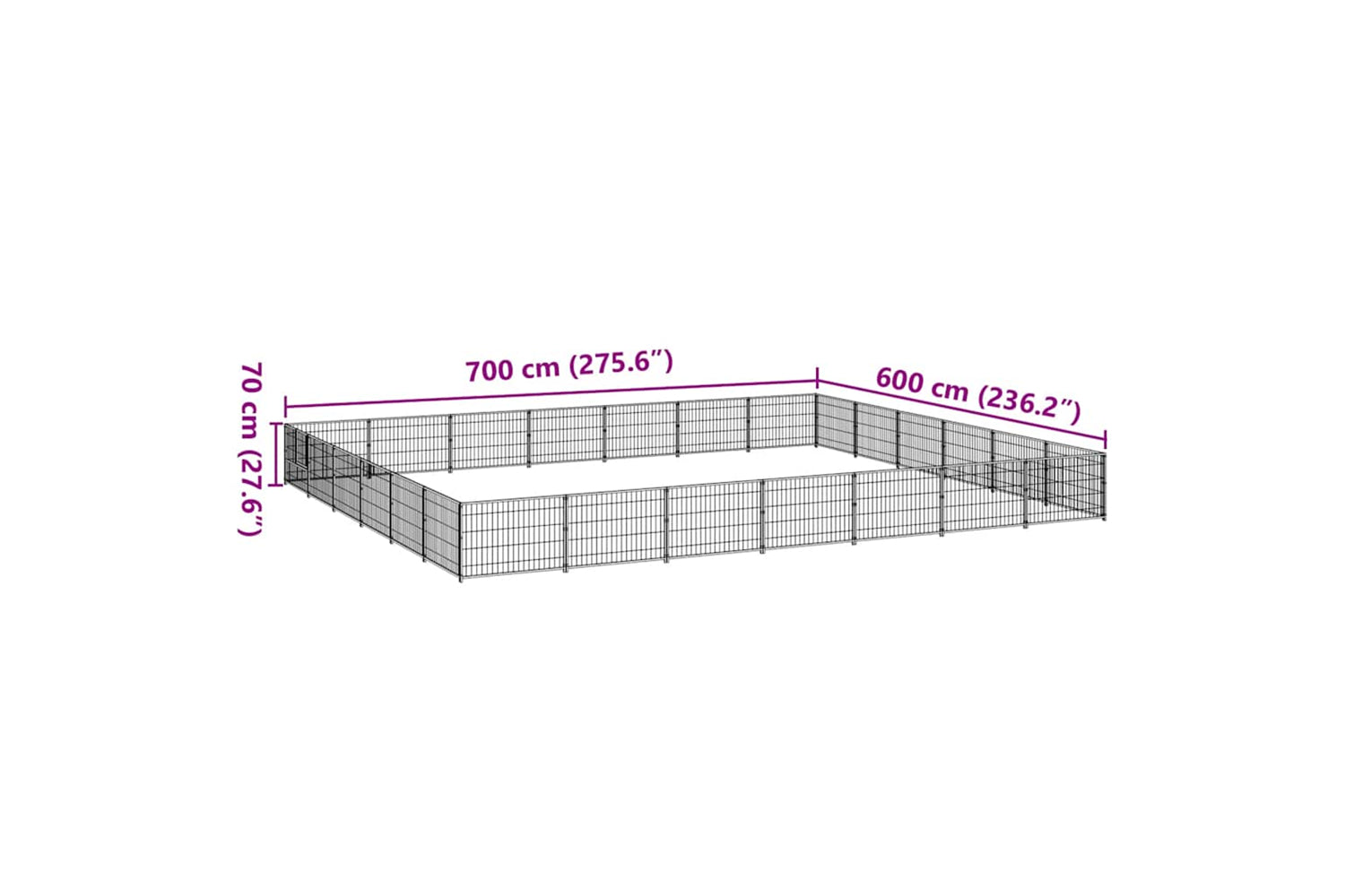 Vidaxl 3082170 Dog Kennel Black 42 M2 Steel-6