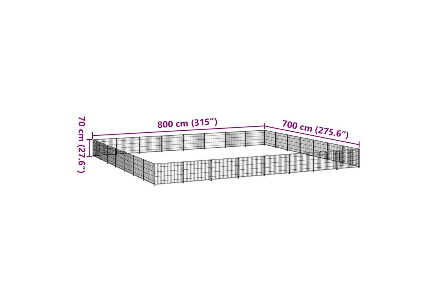 Vidaxl 3082180 Dog Kennel Black 56 M2 Steel-6