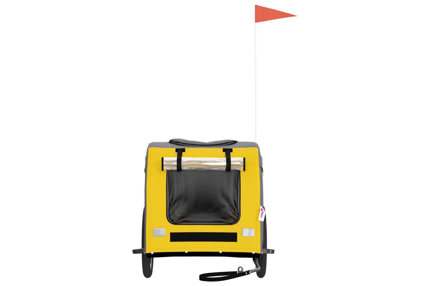 Vidaxl 93840 Pet Bike Trailer Yellow And Grey Oxford Fabric&iron-3