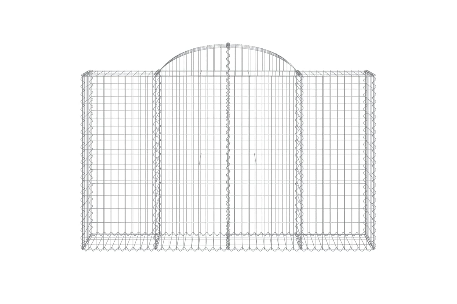 vidaXL 3146344 Arched Gabion Baskets 5 Pcs 200x50x120/140cm Galvanised Iron-3