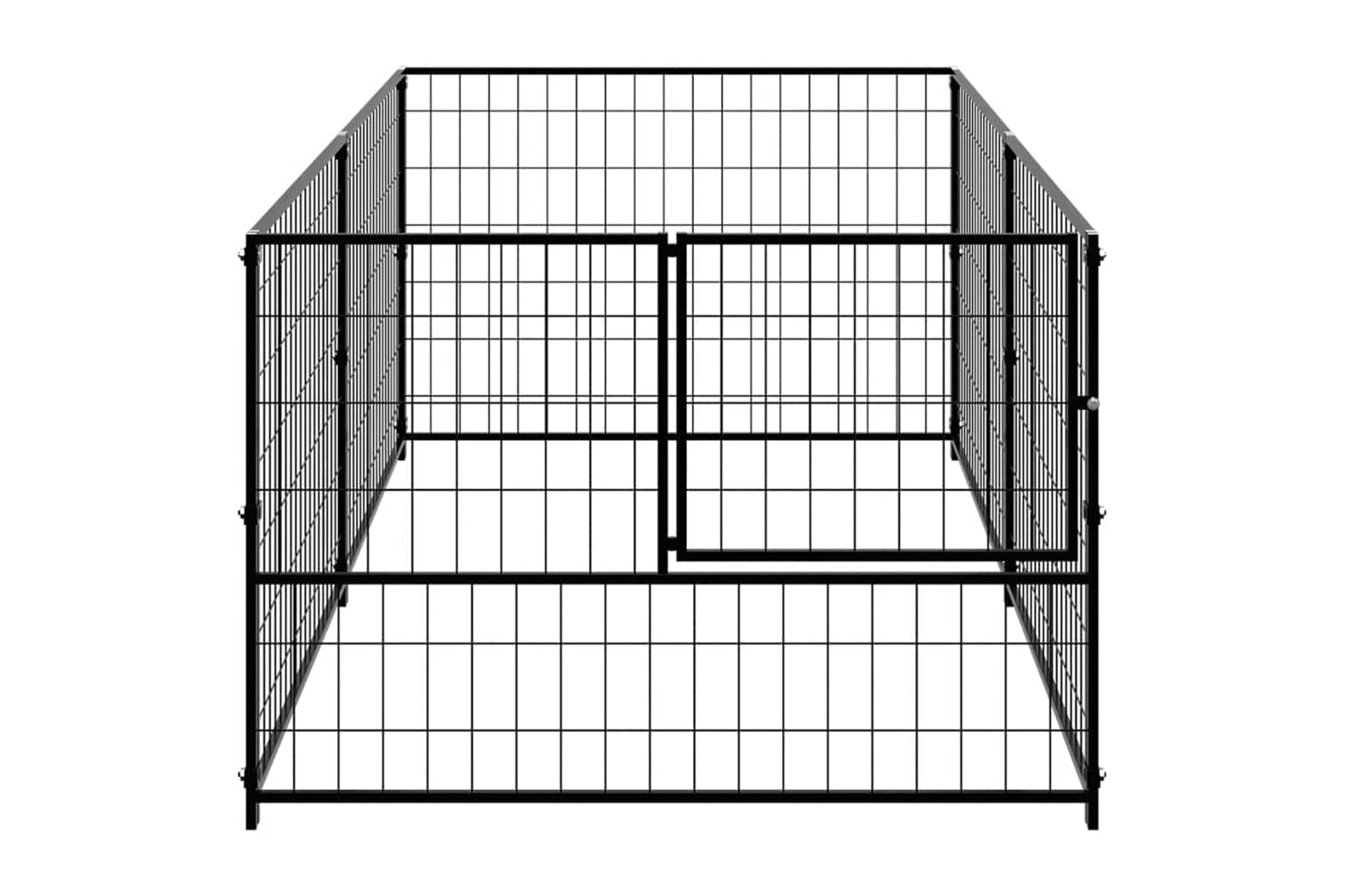 Vidaxl Dog Kennel Black 200x100x70 Cm Steel-3