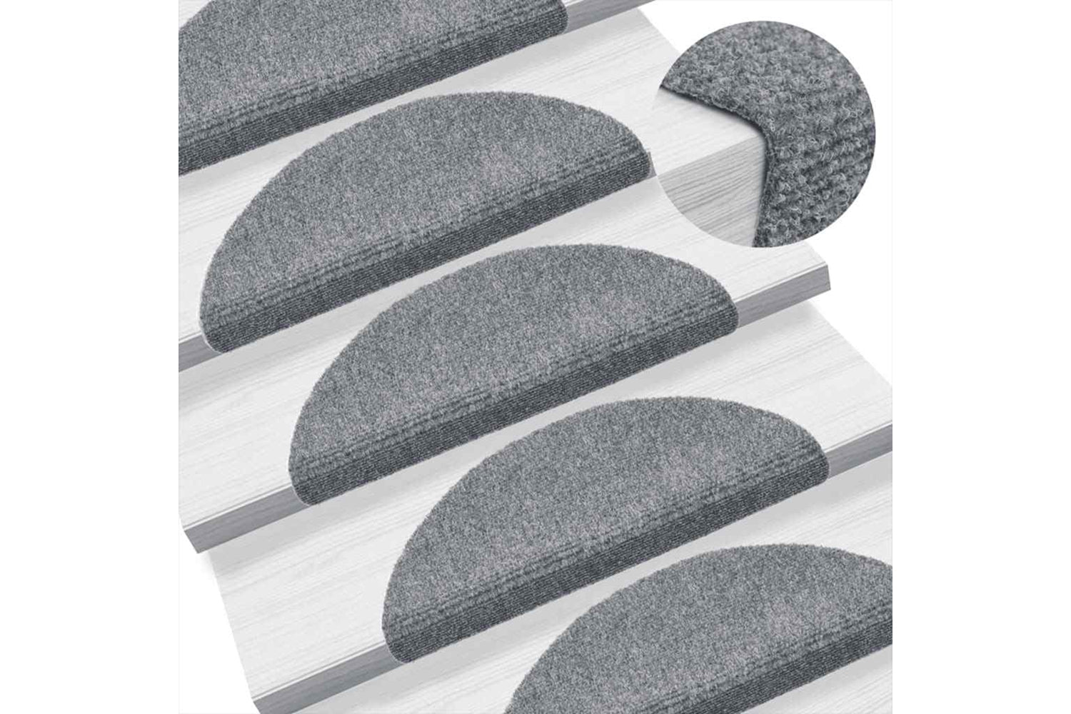 vidaXL 149680 Self-adhesive Stair Mats 5 Pcs Light Grey 56x17x3cm Needle Punch-5