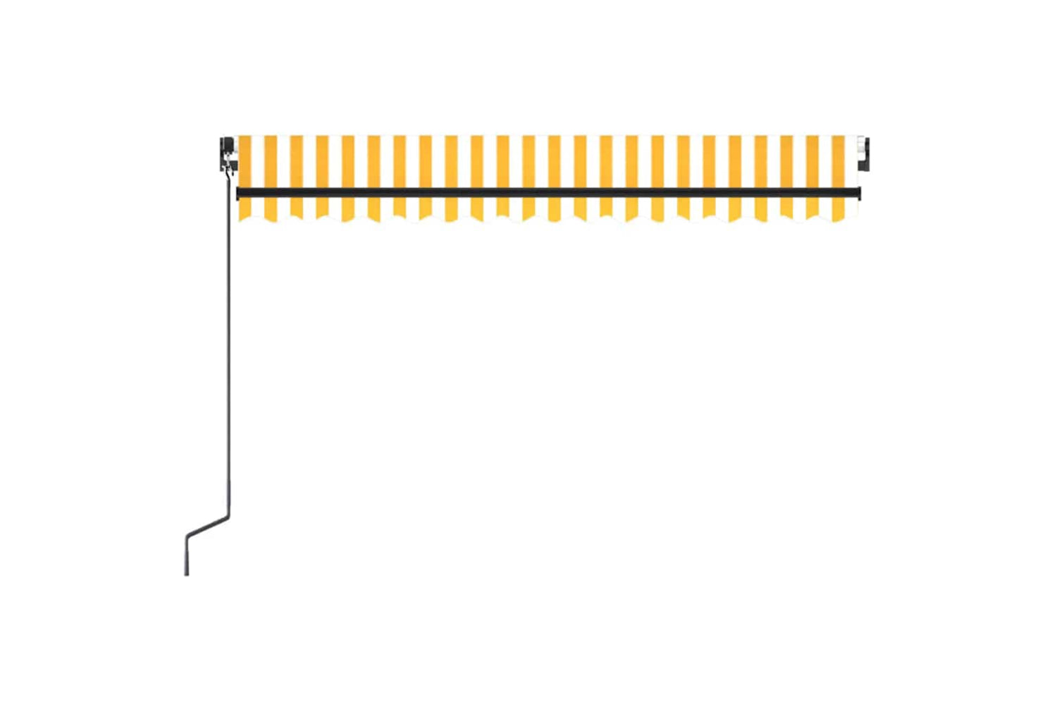 Vidaxl Manual Retractable Awning With Led 450x300 Cm Yellow And White-3