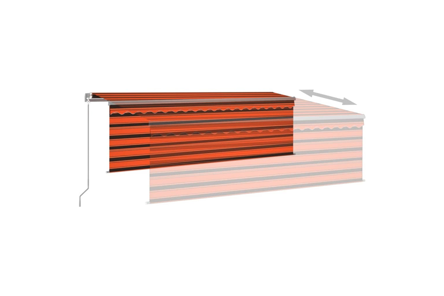 Vidaxl 3069420 Manual Retractable Awning With Blind 4x3m Orange&brown-3