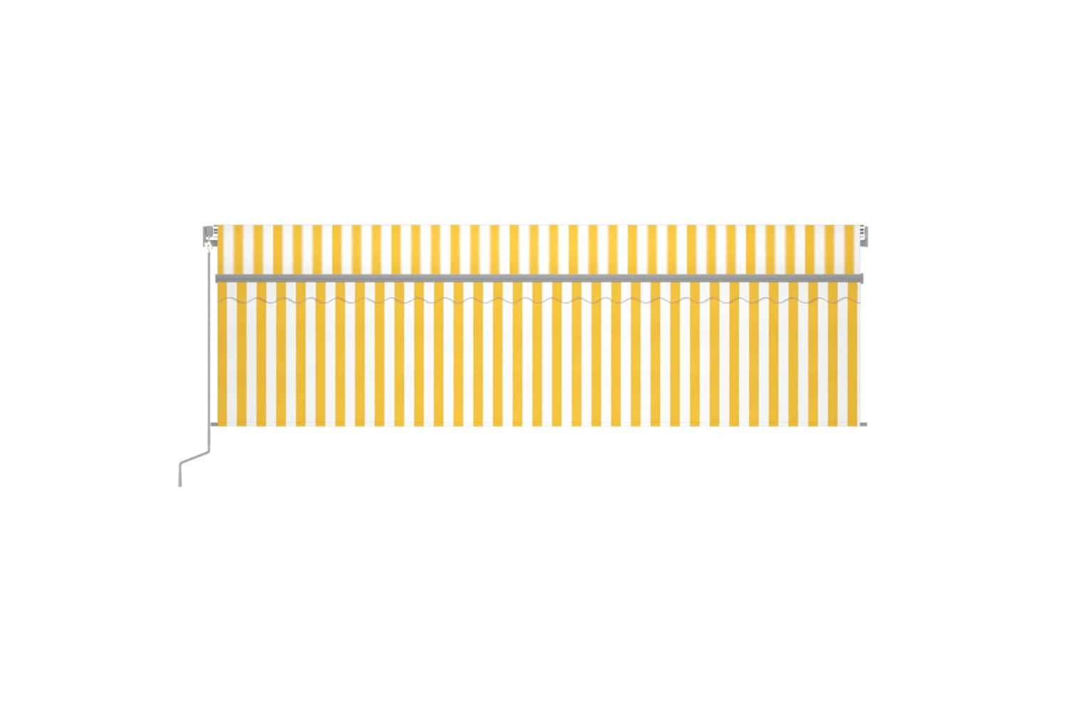 Vidaxl 3069458 Manual Retractable Awning With Blind 5x3m Yellow&white-2