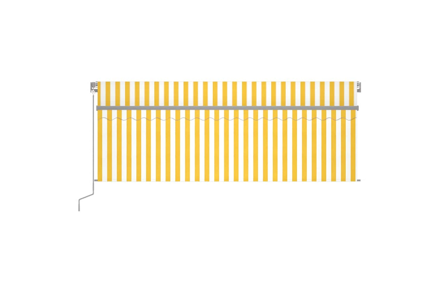 Vidaxl Manual Retractable Awning With Blind 4x3m Yellow&white-2