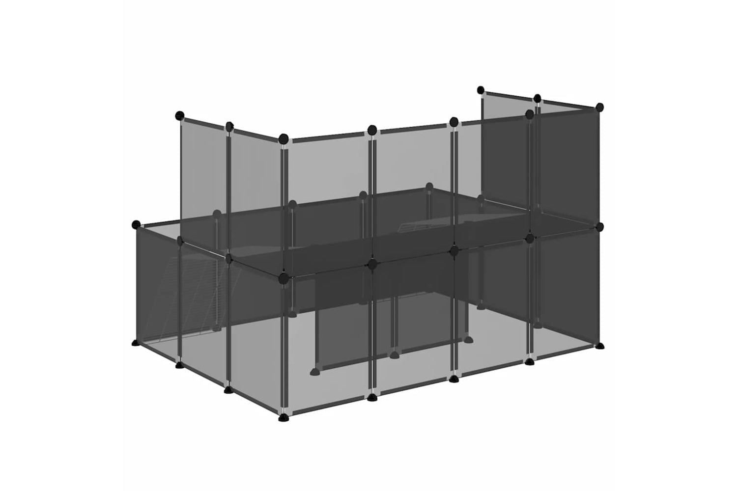 vidaXL 340569 Small Animal Cage Black 143x107x93cm Pp And Steel-4