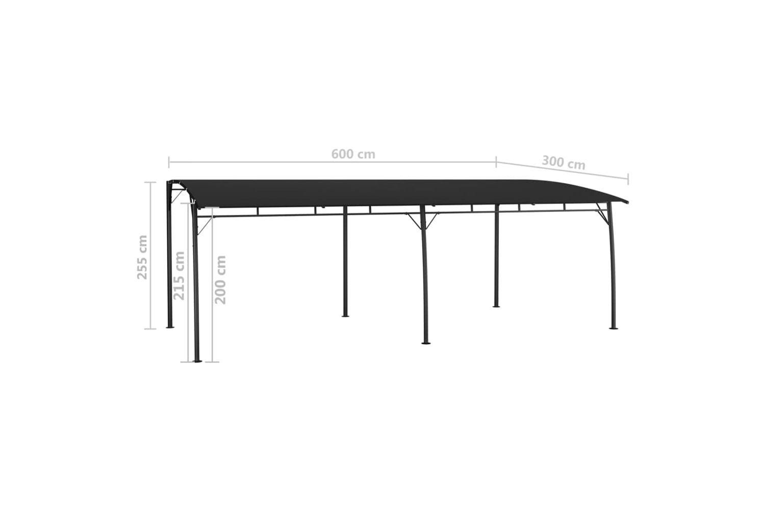 Vidaxl 47980 Garden Sunshade Awning 6x3x2.55 M Anthracite-6