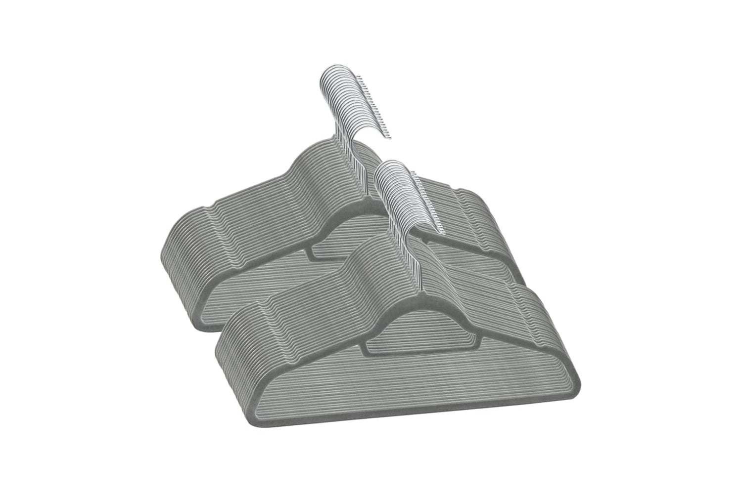 Vidaxl 289918 50 Pcs Clothes Hanger Set Anti-slip Grey Velvet-2