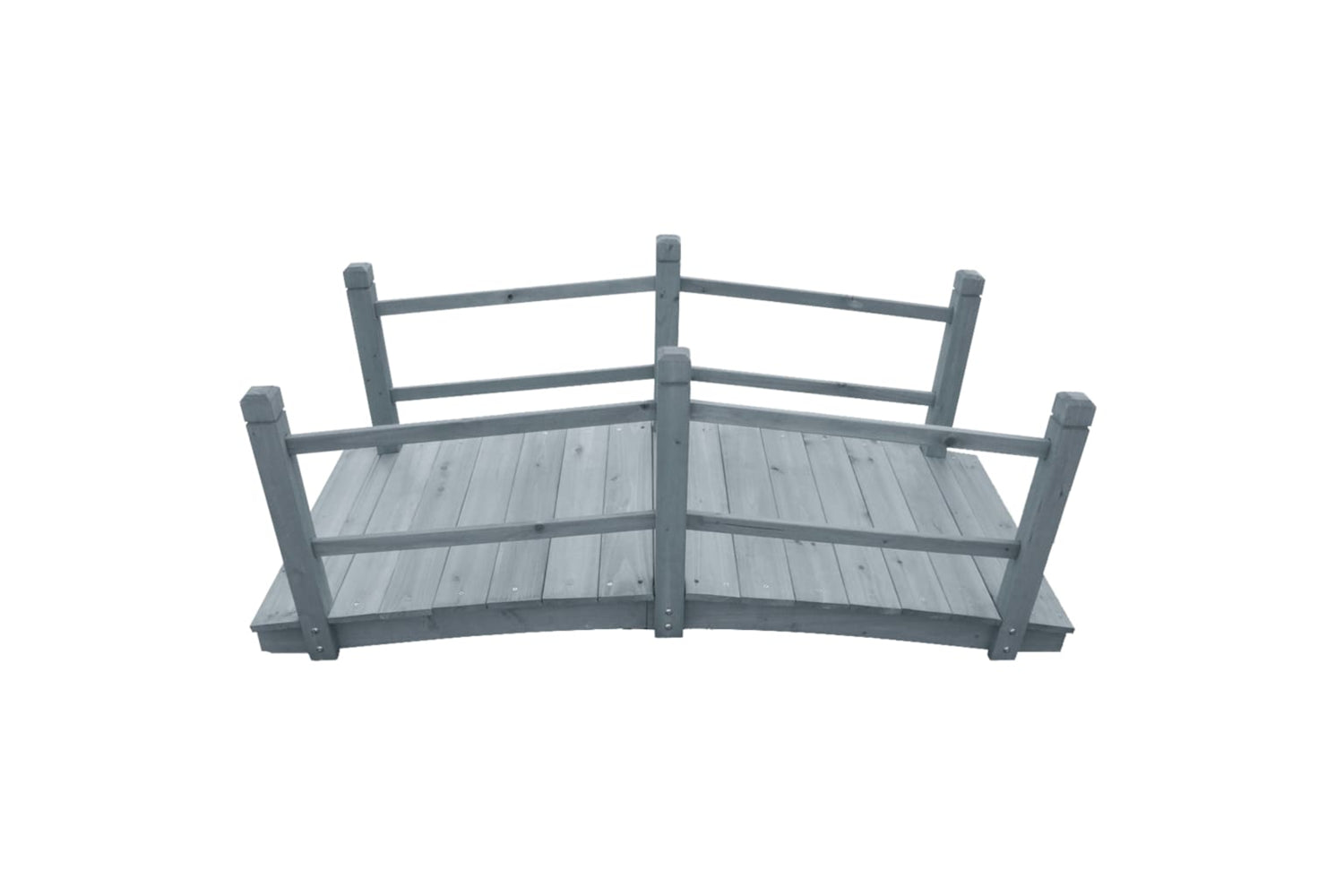 vidaXL 310040 Garden Bridge Grey 140x60x56cm Solid Firwood-2
