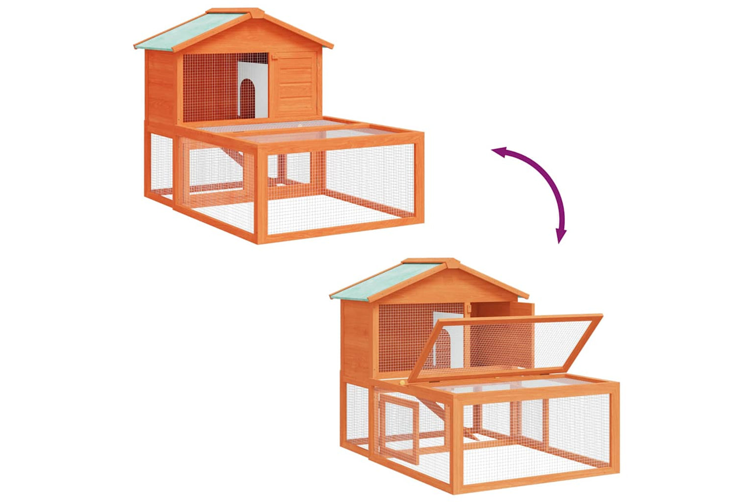 Vidaxl 170346 Animal Rabbit Cage Outdoor Run Wood-5