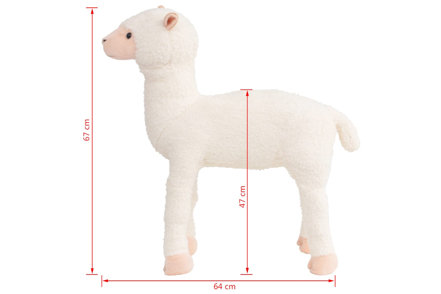 vidaXL 91338 Standing Plush Toy Alpaca White Xxl-5