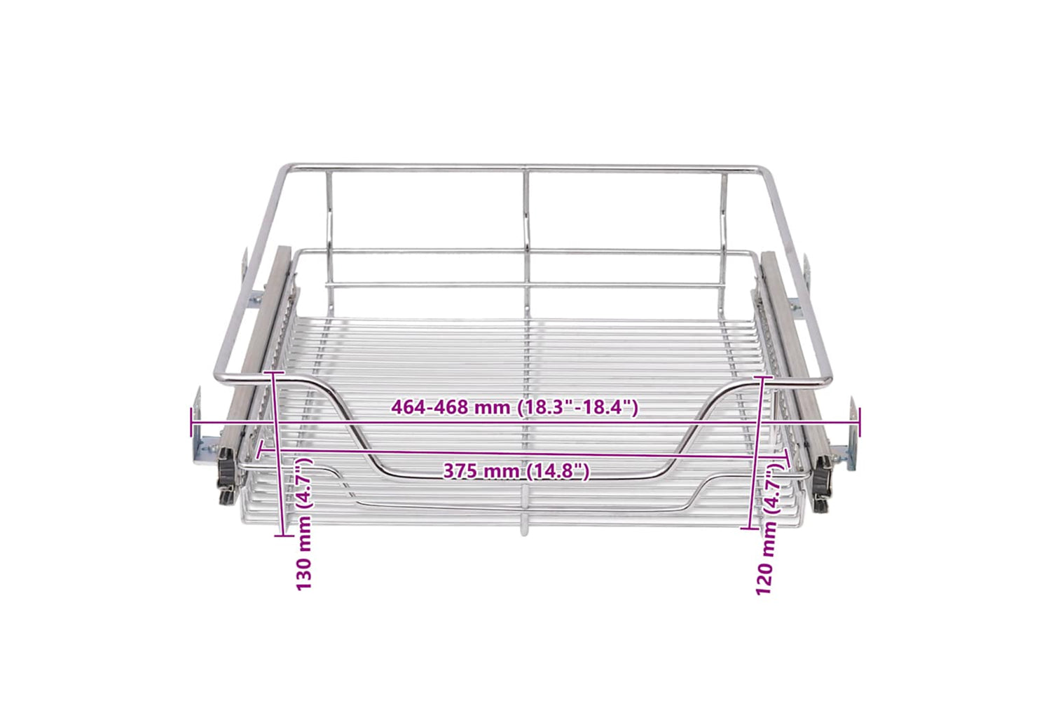 Vidaxl Pull-out Wire Baskets 2 Pcs Silver 500 Mm-7