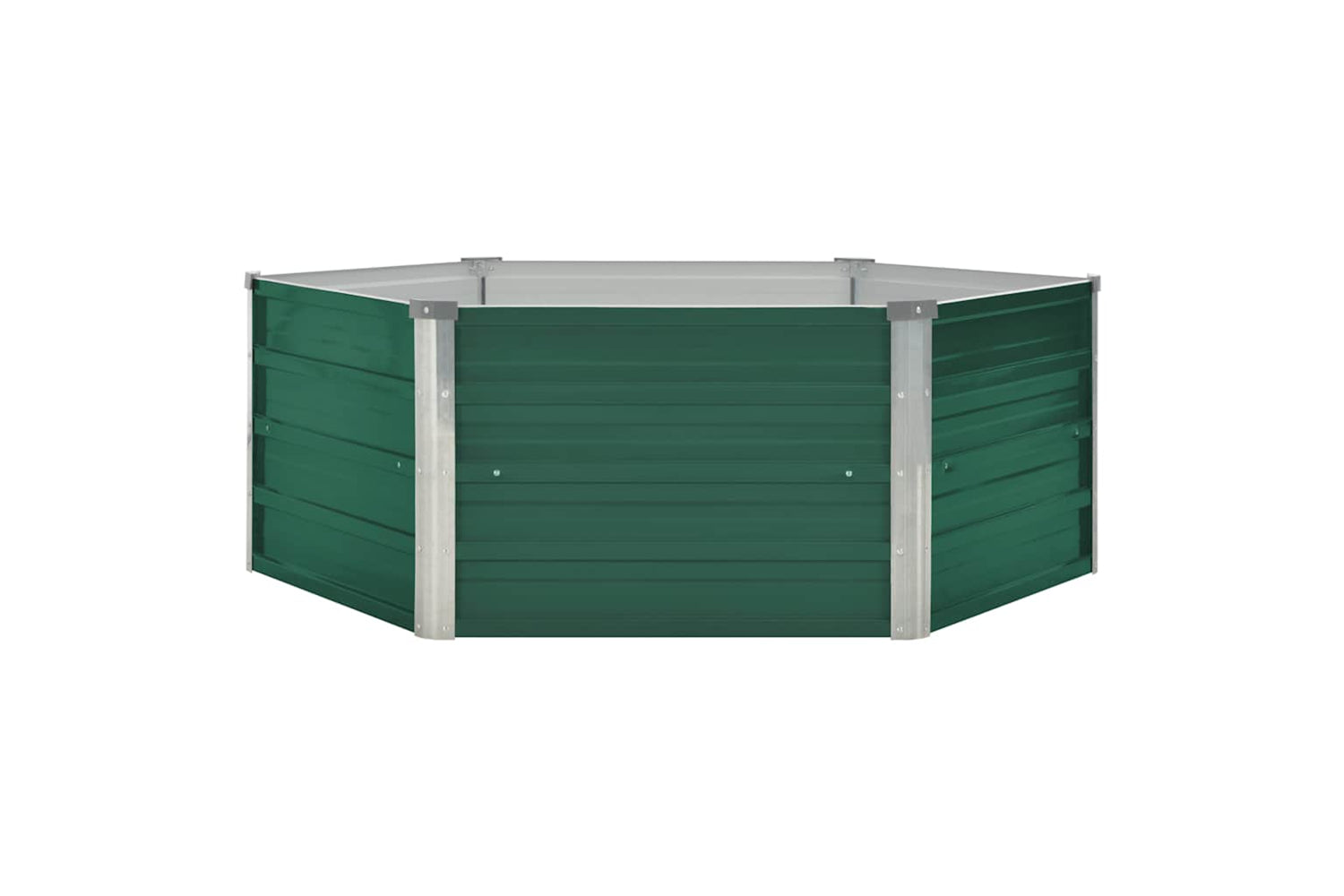 Vidaxl Raised Garden Bed 129x129x46 Cm Galvanised Steel Green-2
