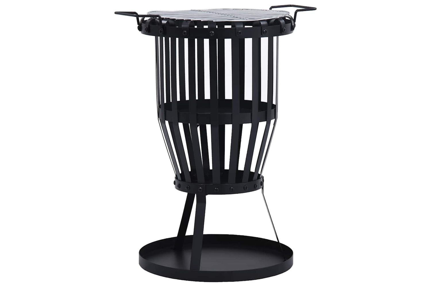 Vidaxl Garden Fire Pit Basket With Bbq Grill Steel 47.5 Cm-2