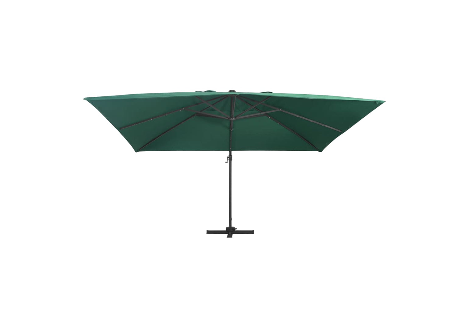 Vidaxl 47005 Cantilever Umbrella With Led Lights And Aluminium Pole 400x300 Cm Green-2