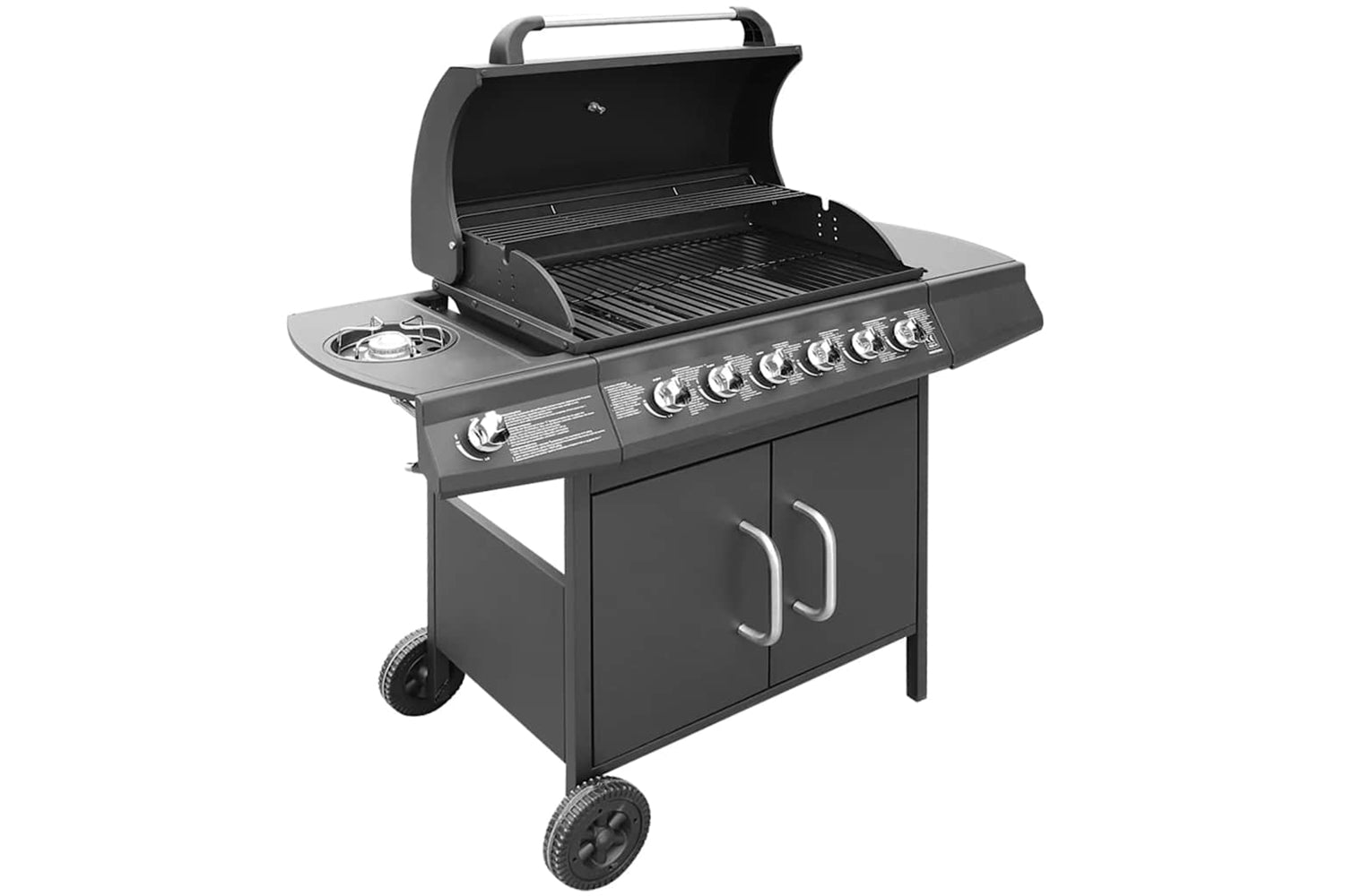 Vidaxl 273792 Gas Barbecue Grill 6+1 Cooking Zone Black-2