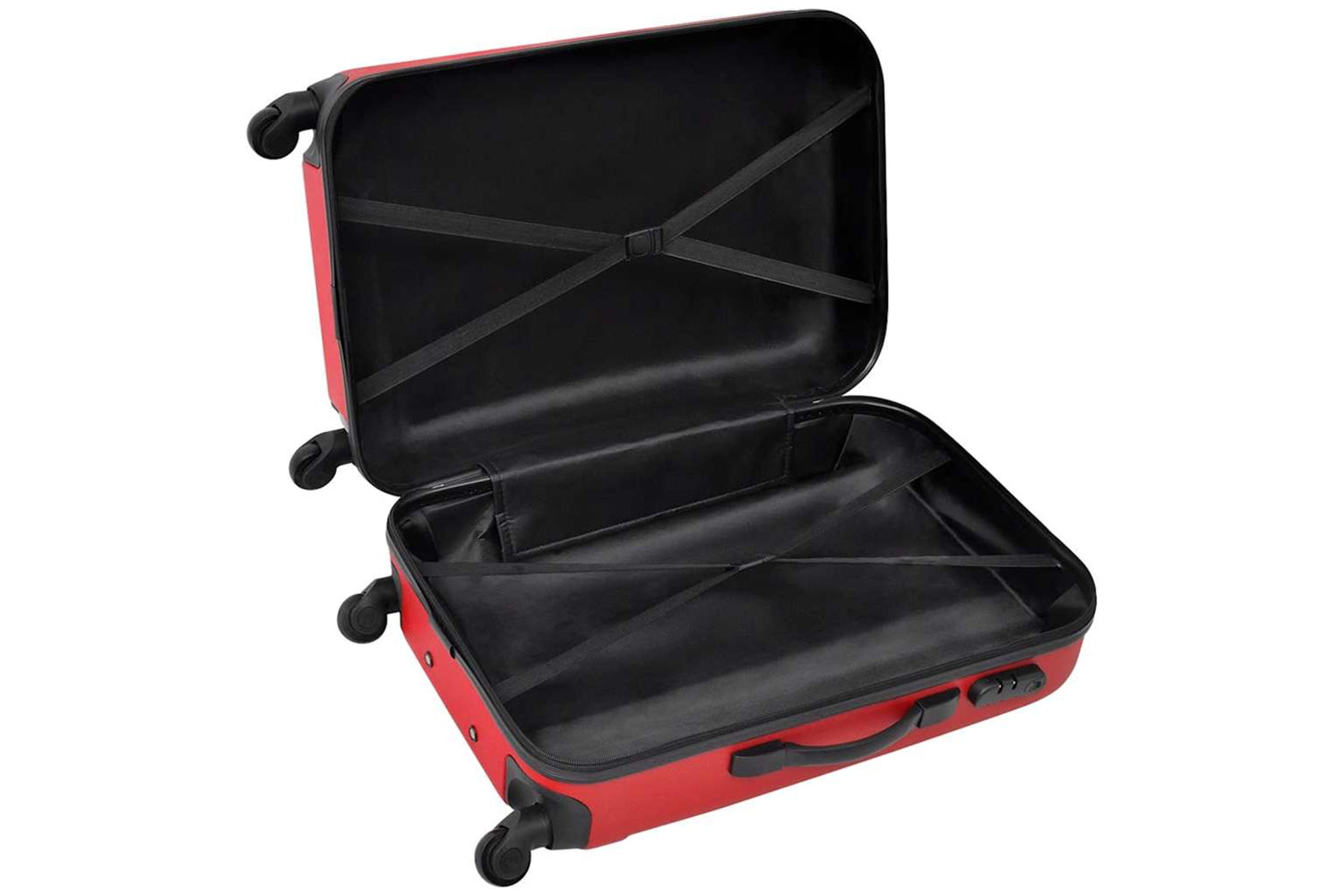 vidaXL 91143 Three Piece Hardcase Trolley Set Red 45.5/55/66cm-4
