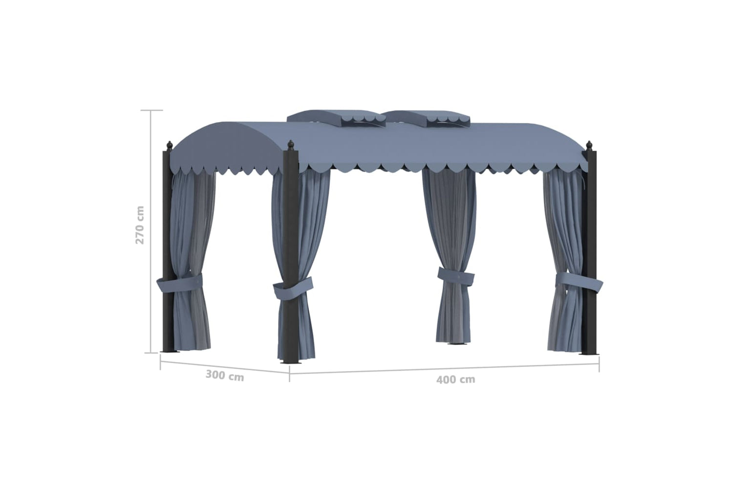 Vidaxl 48056 Gazebo With Curtains 3x4 M Anthracite Steel-8